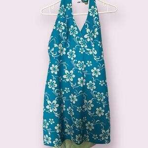 Vintage Y2K Blue & White Floral Mini Dress
